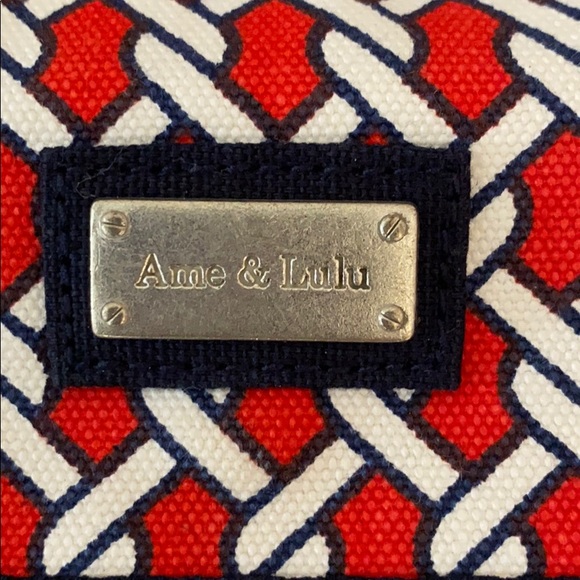 Ame & Lulu red and blue jewelry roll storage EUC - Picture 2 of 8